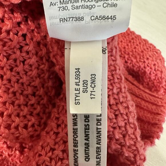 J Crew Sweater Women Medium Linen Coral Relaxed Beach Crewneck Coastal Relaxed - Picture 13 of 14